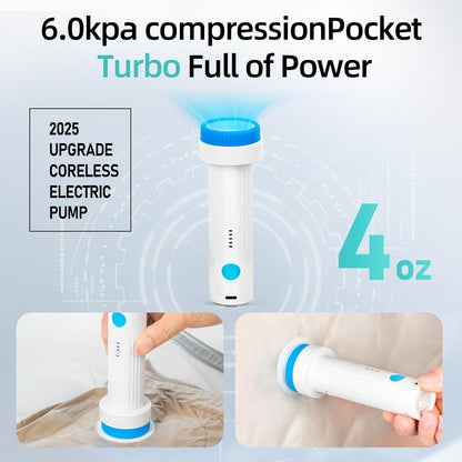 Hanging Vacuum Storage Bags with Electric Pump – 6 Pack (3 Long, 3 Short) Hanging Vacuum Seal Bags for Clothing, Space-Saving Compression Bags for Suits, Jackets, Travel Wear & Coats