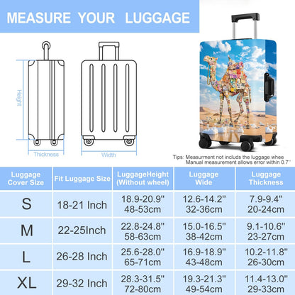 Camel Luggage Cover Washable Suitcase Protector Anti-Scratch,Stretchable Fit for 20-34Inch Luggage Durable Travel Bag Cover with Zipper Closure (XL(32-34inch suitcase))