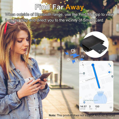[Apple MFi Certified] LBPRT Air-Tag Card Rechargeable Wallet Tracker Thin 1.6mm 2 Pack, Smart Locator Work with Apple Find My (iOS Only, Android not Supported), Item Finder for Luggage Suitcase Bags.