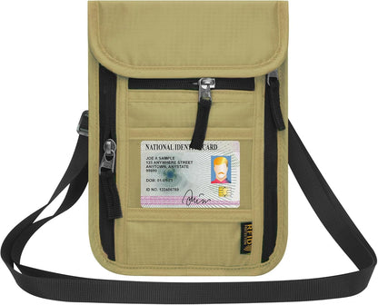 Neck Wallet for Travel,Passport Holder Neck Pouch for Men Women with Adjustable Neck Strap and RFID Blocking