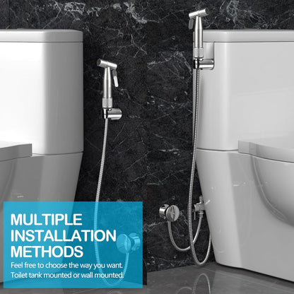 Bidet Sprayer for Toilet with Adjustable Water Pressure, Handheld Bidet Sprayer Kit- Stainless Steel（Don't‌ Use Teflon Tape for Installation）