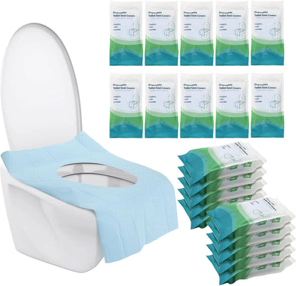 Tebery 100 Pack Toilet Seat Covers Disposable, Individually Wrapped Travel Toilet Cover, Extra Large Potty Seat Liners Portable, Waterproof Potty Training Shield for Public Restroom, Trip, Outdoors