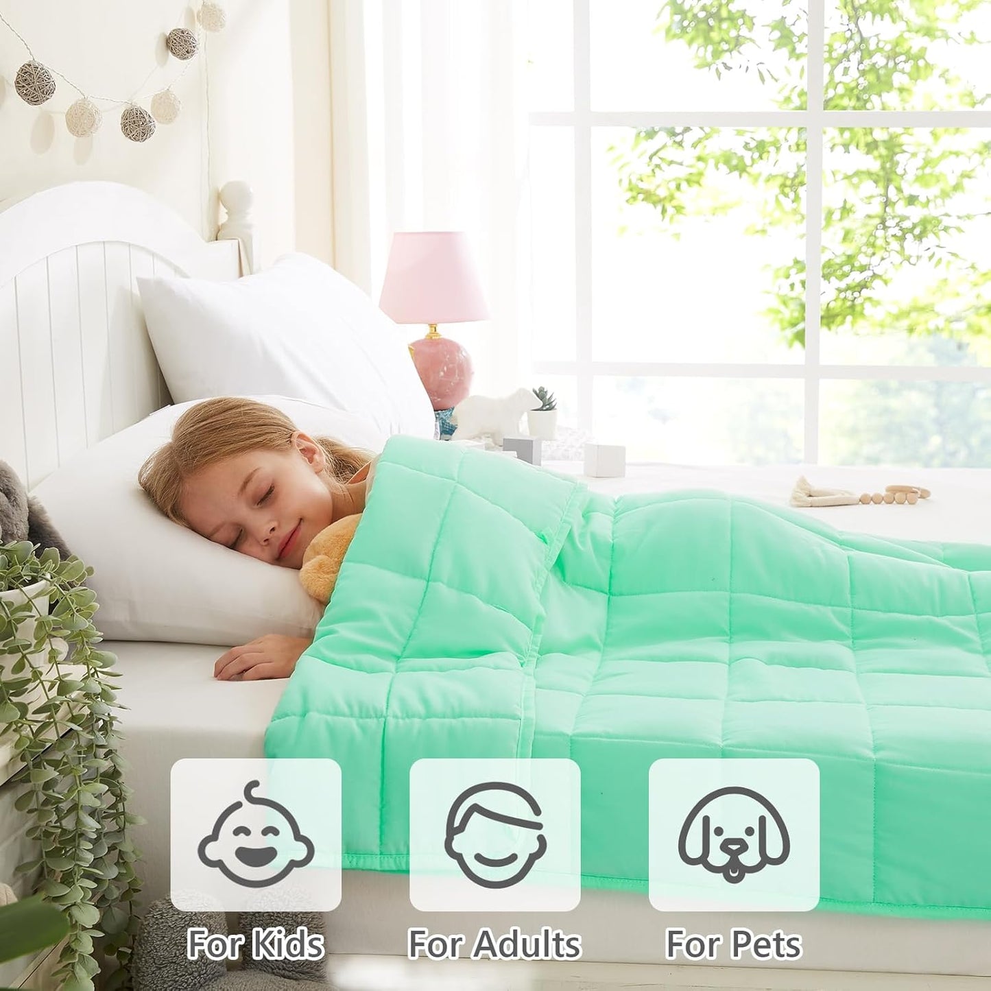 L'AGRATY Weighted Blanket - 36"x48" 3lbs Weighted Blanket Microfiber Material with Glass Beads Small Blanket for All-Season Summer Fall Winter Soft Thick Blanket