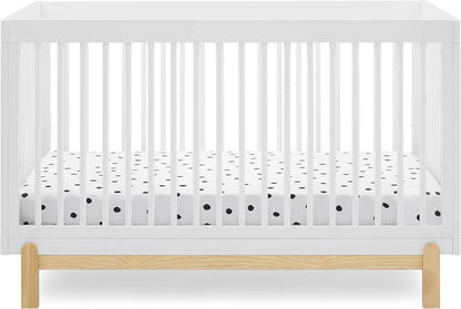 Delta Children Poppy 6-Piece Baby Nursery Furniture SetIncludes: Convertible Crib, Dresser, Changing Top, Mattress, Sheets, & Changing Pad, Bianca White w/Natural