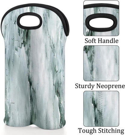 Wine Carrier Tote Personalized Bag for 2 Bottles - Neoprene Wine Bottle Holder with Carry Handle, Wine Protective Bag Insulated Bag Beer Cans Water Bottle Holder for Travel Picnic,Style20