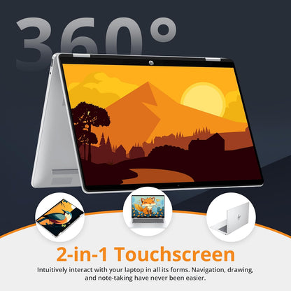 HP OmniBook 5 Flip 2-in-1 14" 2K Touchscreen Laptop, Intel 7 150U, 16GB LPDDR5, 2.16TB Storage(2TB SSD+160GB Docking Station Set), Intel Graphics, Backlit Keyboard, Wi-Fi 6E, Windows 11, Silver