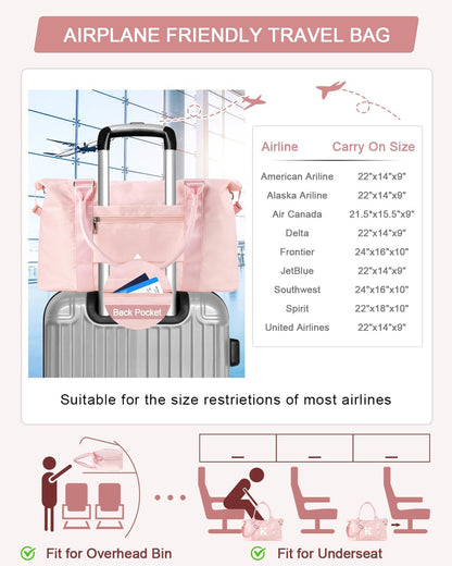 Initial Travel Duffel Bag Sports Gym Bag for Girls Teen Birthday Gifts,Pink Personalized Weekender Bag Carry On Tote Bags for Women Men,Waterproof Overnight Luggage Bag with Trolley Sleeve(Letter K)