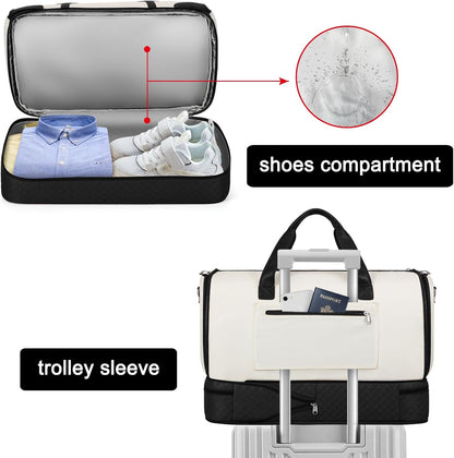 Convertible Travel Garment Bags - Carry On Garment Duffel Bag with Shoe Compartment Large Travel Garment Bag with Storage Bag Toiletry Bag 2 in 1 Hanging Suit Bag Weekender Bag for Women Men 3pcs Set