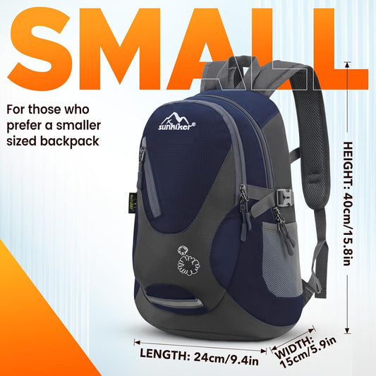 sunhiker Cycling Hiking Backpack Water Resistant Travel Backpack Lightweight SMALL Daypack M0714 (Dark Blue)