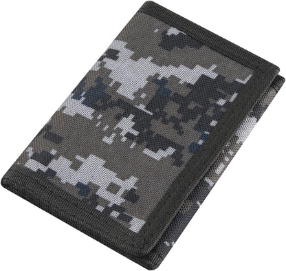 NEICY RFID Blocking Canvas Wallet for Men and Women - Camo Trifold Outdoor Sports Wallets with Magic Sticker for Teen Kids (Mosaic02)