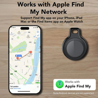 Bluetooth Tracker-Tag for Apple Find My (iOS Only), GPS Tracker with Replaceable Battery, Ideal as Keys, Luggage Tracker and Wallet Tracker, Suitable for Indoor & Outdoor Use,2-Pack (Black&White)