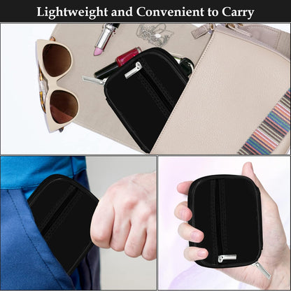 Serfeymi Weekly Travel Pill Organizer Pill Case for Purse with Removable 7 Day Pill Box, Fashionable Travel Medicine Organizer Pill Container for Medicine, Vitamin, Supplement - Black 01 + Pill Box