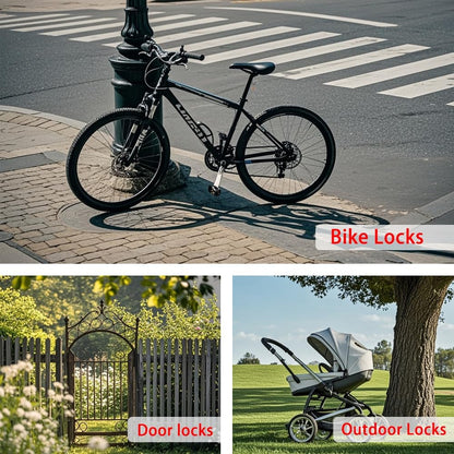3.3mm (1/8 Inch) Outdoor Travel Stainless Steel Security Cable-6ft Luggage Lock Safety Wire Flexible Steel Wire Rope with Double Loop Safety for Luggage, Bike, Lock(Black, 6ft-(2Pack)
