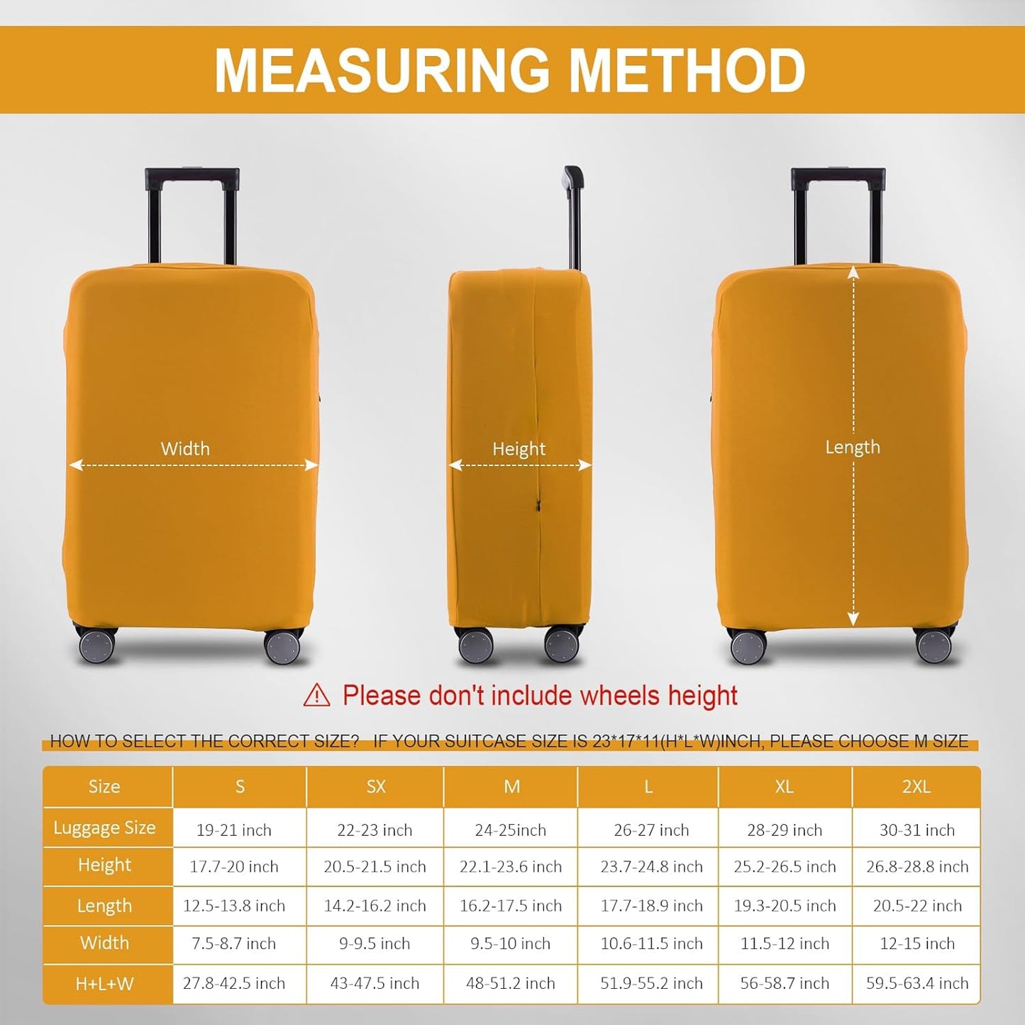 Travel Luggage Cover - Scratch-Resistant Suitcase Protector, Fit 28-29 Inch, Yellow (XL)