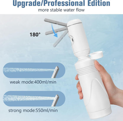 Upgrade SPACEREST Portable Bidet for Travel, No Noise & Waterproof Handheld Sprayer with 550ml Bottle, Rechargeable Electric Portable Bidet for Women & Men, Personal Hygiene & Postpartum Care