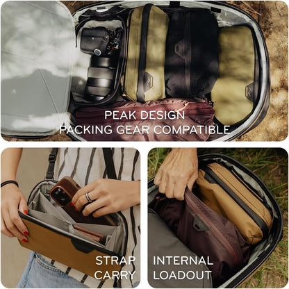 Peak Design Small Tech Pouch, Ocean, Electronics Organizer for Travel or Everyday Carry, Origami-Style Storage, Cable Pass-Through, Weatherproof Recycled Nylon, Gear Carry Bag for Men and Women