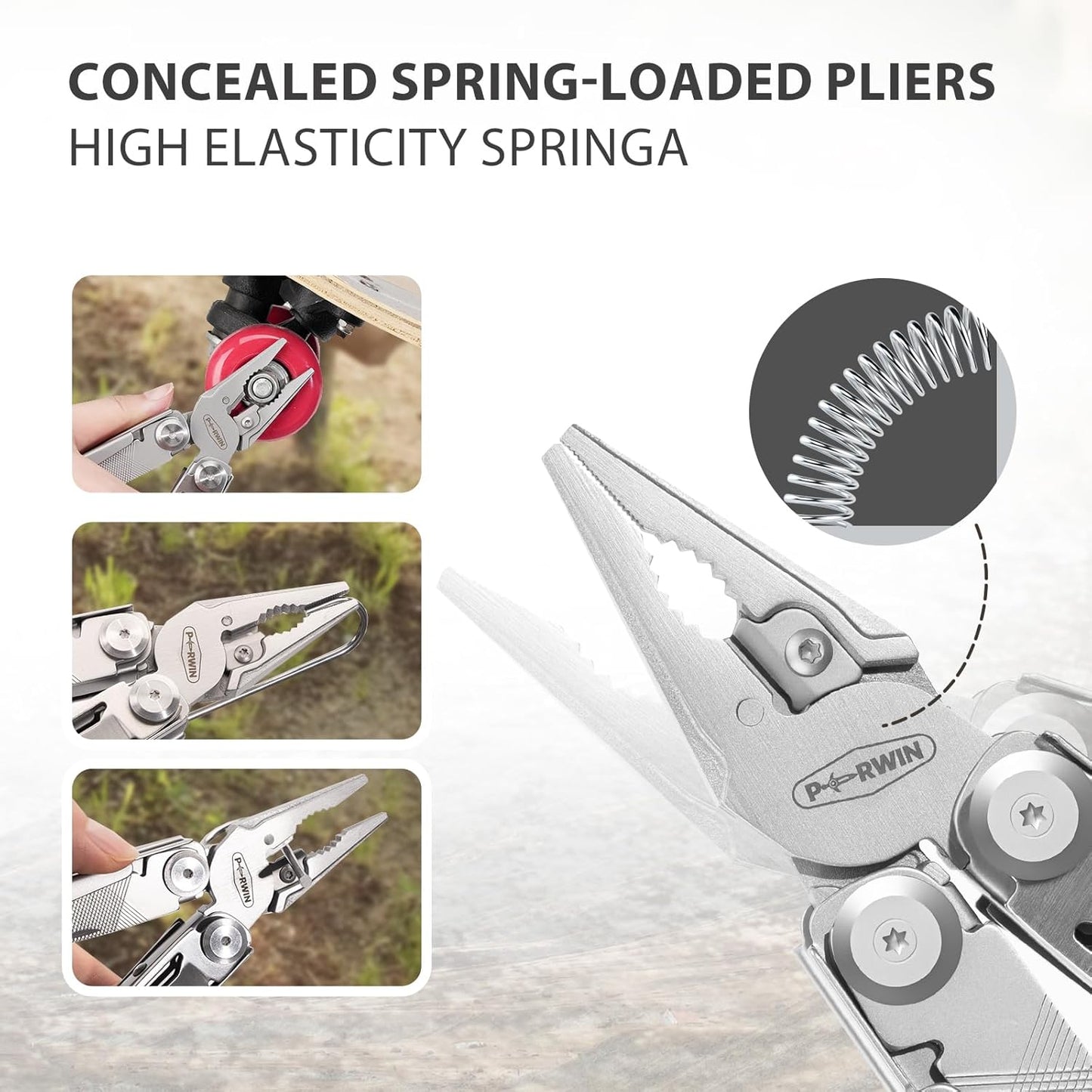 Multitool Stainless Steel Multi-Tool Pliers 13-in-1 with Sheath, Safe Locking, Carabiner, Professional Pocket Tools for Fishing & Camping