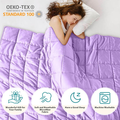 L'AGRATY Weighted Blanket - 60"x80", 20lbs Cooling Breathable Heavy Blanket with Glass Beads for Adult All-Season