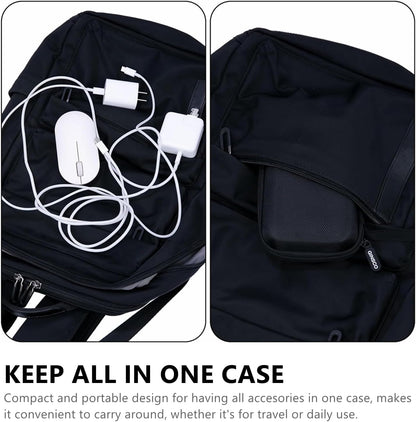 Ginsco Hard Shell Protection Case Electronic Accessories Organizer Pouch for MacBook Air/pro Adapter Chargers Cables Power Bank, for Sandisk Portable SSD Flash Disk SD Card (Black)