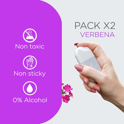 POCKET CARE | 2 Pack Verbena Scented Hand sanitizer Spray 15 ml - Spray for Hands | Organic Moisturizing Spray | Travel Size - Travel Accessories | 100% natural (Lemon Verbena)