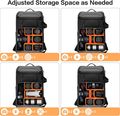 MOSISO Camera Backpack,DSLR/SLR/Mirrorless Photography Waterproof 17.3 inch Camera Bag with Front Hard Shell&Laptop Compartment&Tripod Holder&Rain Cover Compatible with Canon/Nikon/Sony, Space Gray