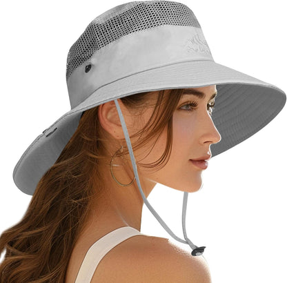 PFFY Sun Bucket Hats for Men Women 3” Wide Brim UPF 50+ Fishing & Beach Hat