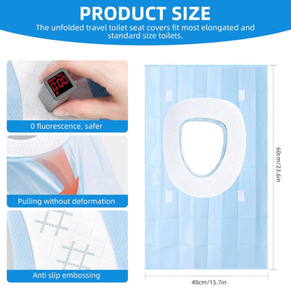 35 Pack Toilet Seat Covers Disposable 16x24 Inch XL Portable Toilet Liners Travel Seat Cover for Outdoors,Hotel, Hospital, Travel, Public Toilet Seat Cover (35 Pack, XL)