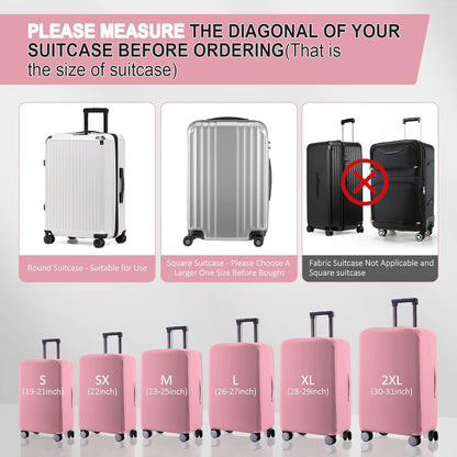 Travel Luggage Cover - Scratch-Resistant Fit 19-31 Inch, Pink (S(19-21 inch))