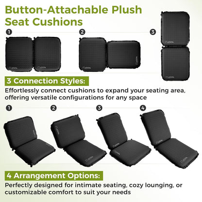 ATEPA Inflatable Stadium Seat Cushion, Self-Inflating Memory Foam Stadium Seats Bleacher Seat Chair Cushion Pad for Airplane Travel Backpacking Sports Events