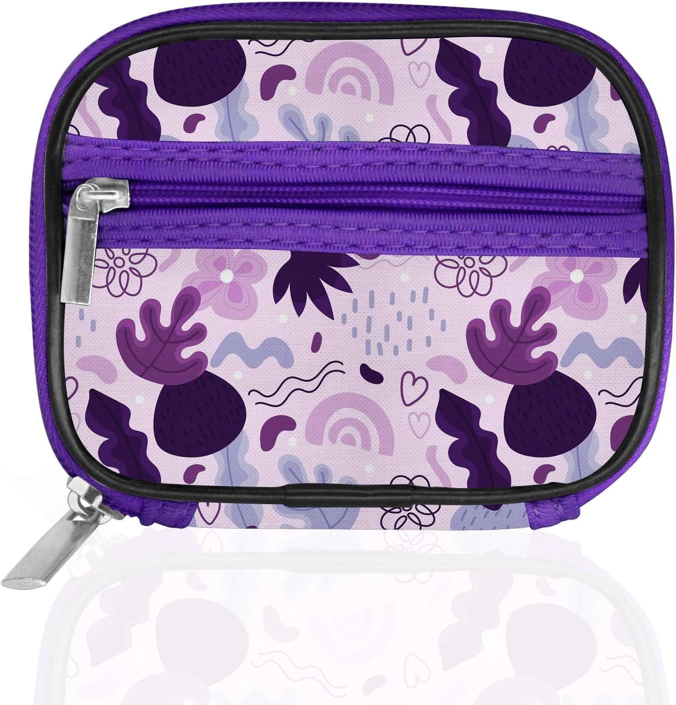 Serfeymi Weekly Travel Pill Organizer Pill Case for Purse with Removable 7 Day Pill Box, Fashionable Travel Medicine Organizer Pill Container for Medicine, Vitamin - Purple 02