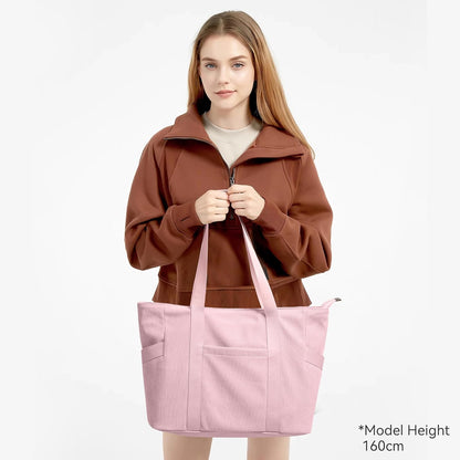 Tote Bag for Women with Zipper, Travel Tote Bags with Compartments Large Shoulder Bag Handbag for Gym Work School