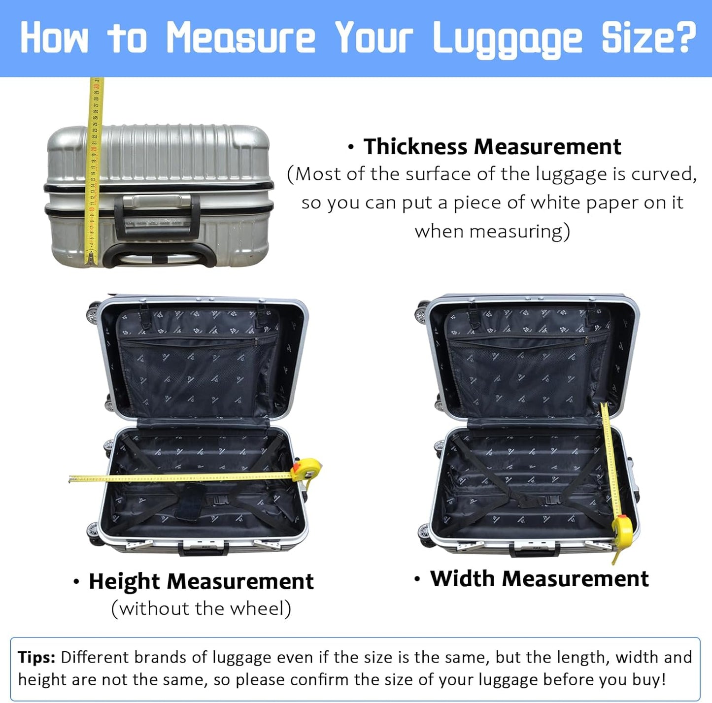 Luggage Cover for Suitcase Elastic Suitcase Cover Protector, Carry On Luggage Sleeve Anti Scratch Travel Essentials Fits 20-22
