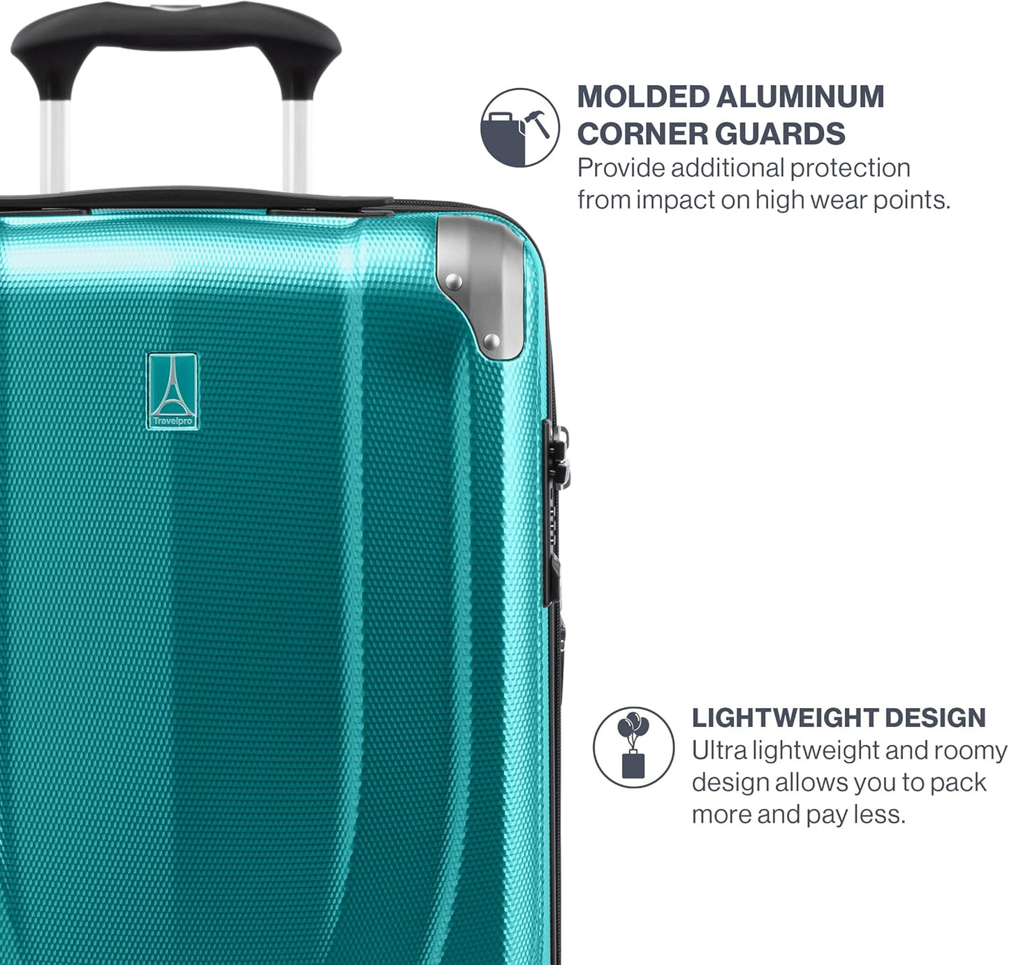 Travelpro Pathways 3 Hardside Expandable Luggage, 8 Spinner Wheels, Lightweight Hard Shell Suitcase, Carry On 21 Inch, Kayak