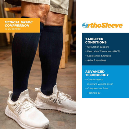 Medical Grade Compression Socks for Men & Women 15-20 mmHg by OrthoSleeve (Pink w/Stripes, X-Large)