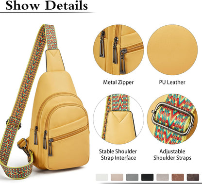 Sling Bag Crossbody Bags for Women Small Cross Body Bag Fanny Packs Chest Sling Purse for Daily Travel Leisure Sport