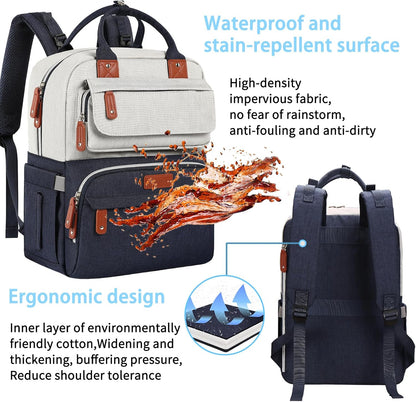 Diaper Bag Backpack, Baby Boy Diaper Bag, Unisex Large Baby Bag for Mom, Waterproof Baby Essentials Travel Diaper Backpack with Insulated Pockets and Stroller Straps