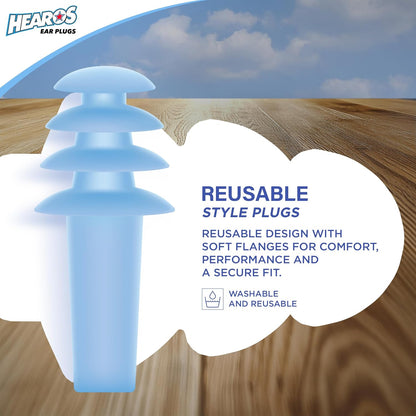 HEAROS AirPlugs Airline Pressure Reducing Earplugs, 1 Pair + Free Case, Latex Free Silicone, Reduce Ear Pain, NRR 20, Clear (5805)