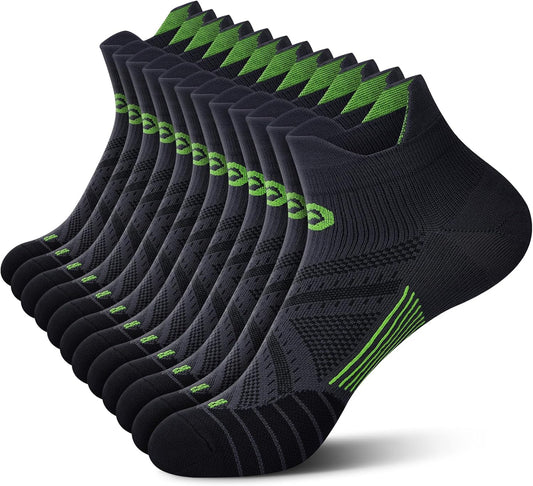 PAPLUS Ankle Compression Sock for Men and Women 2/4/6 Pairs, Low Cut Compression Running Sock with Ankle Support