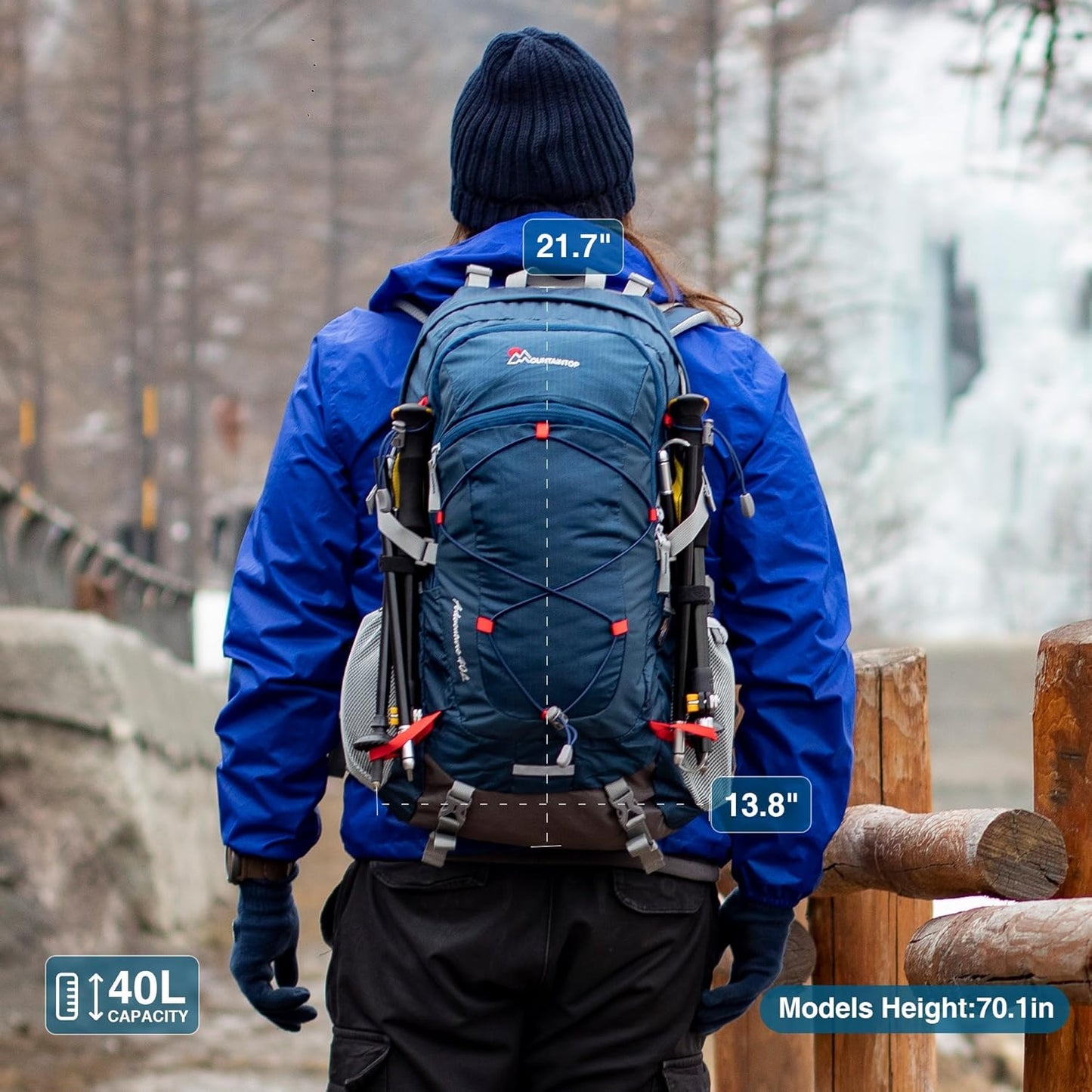 MOUNTAINTOP 25L/40L Hiking Backpack,Lightweight Travel Backpack for Men Women Outdoor Backpacking, Camping