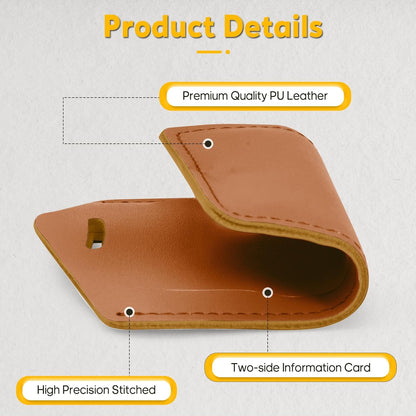 Travelambo Luggage Tags for Suitcases Faux Leather Privacy Protection 16 Pack Bag Tags Travel Accessories Essential, Yellowish Brown