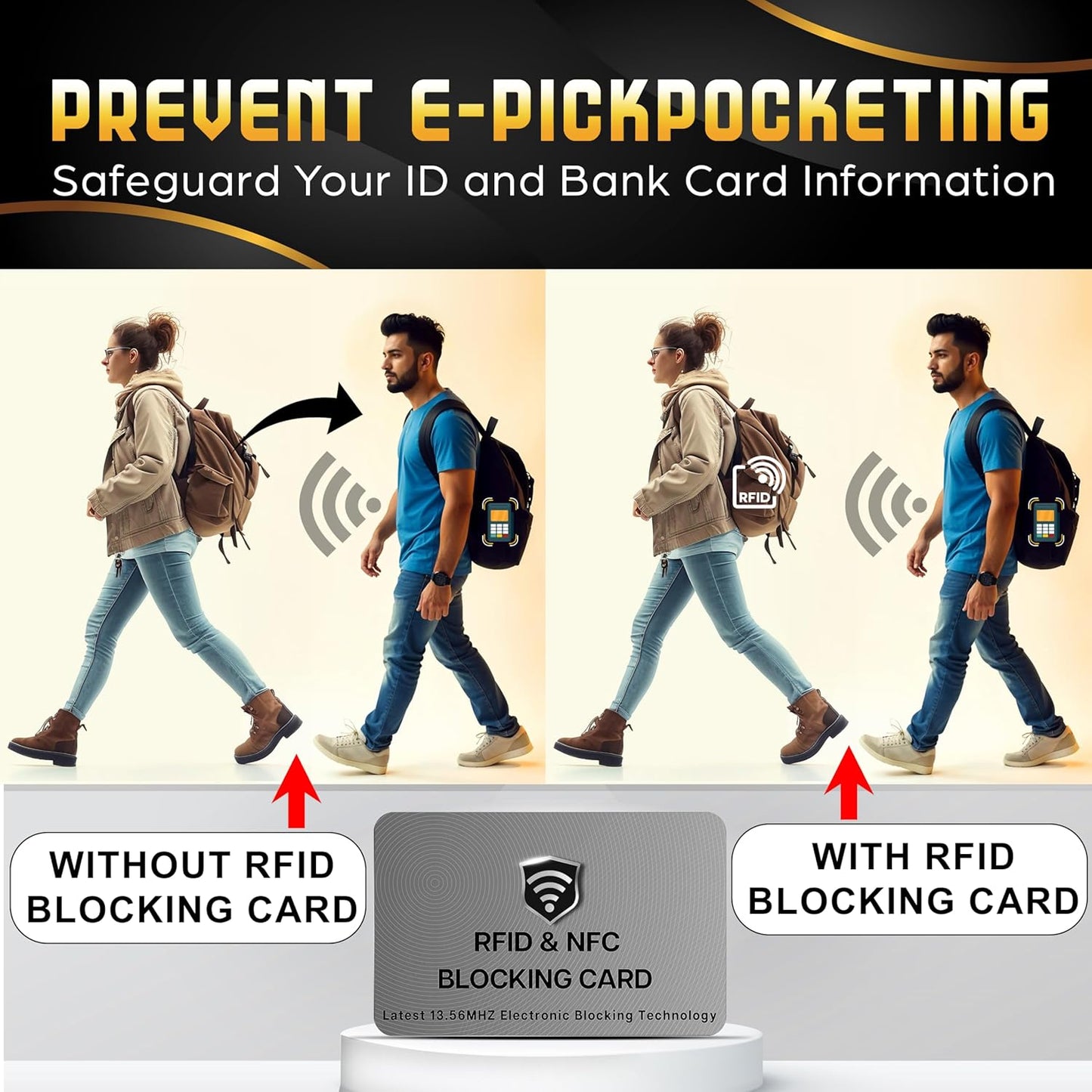 SaiTech IT RFID Blocking Cards - 3 Pack, Protects Entire Wallet/Purse, NFC Contactless & ATM Guard - Grey