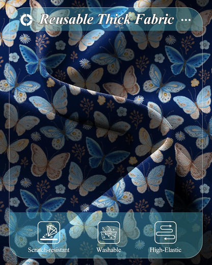 Slohif Luggage Cover for Suitcase Tsa Approved Protector - Luggage Sleeve Large Suit Case Cover Travel Stretch Baggage Case Protective Washable Fit 24-27 Inch Blue Butterfly M