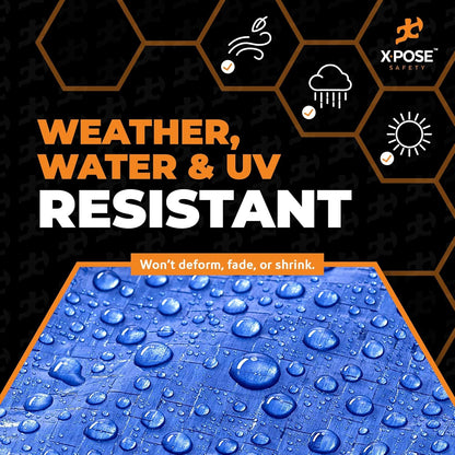 Better Blue Poly Tarp 50' x 100' - Multipurpose Protective Cover - Lightweight, Durable, Waterproof, Weather Proof - 5 Mil Thick Polyethylene - by Xpose Safety