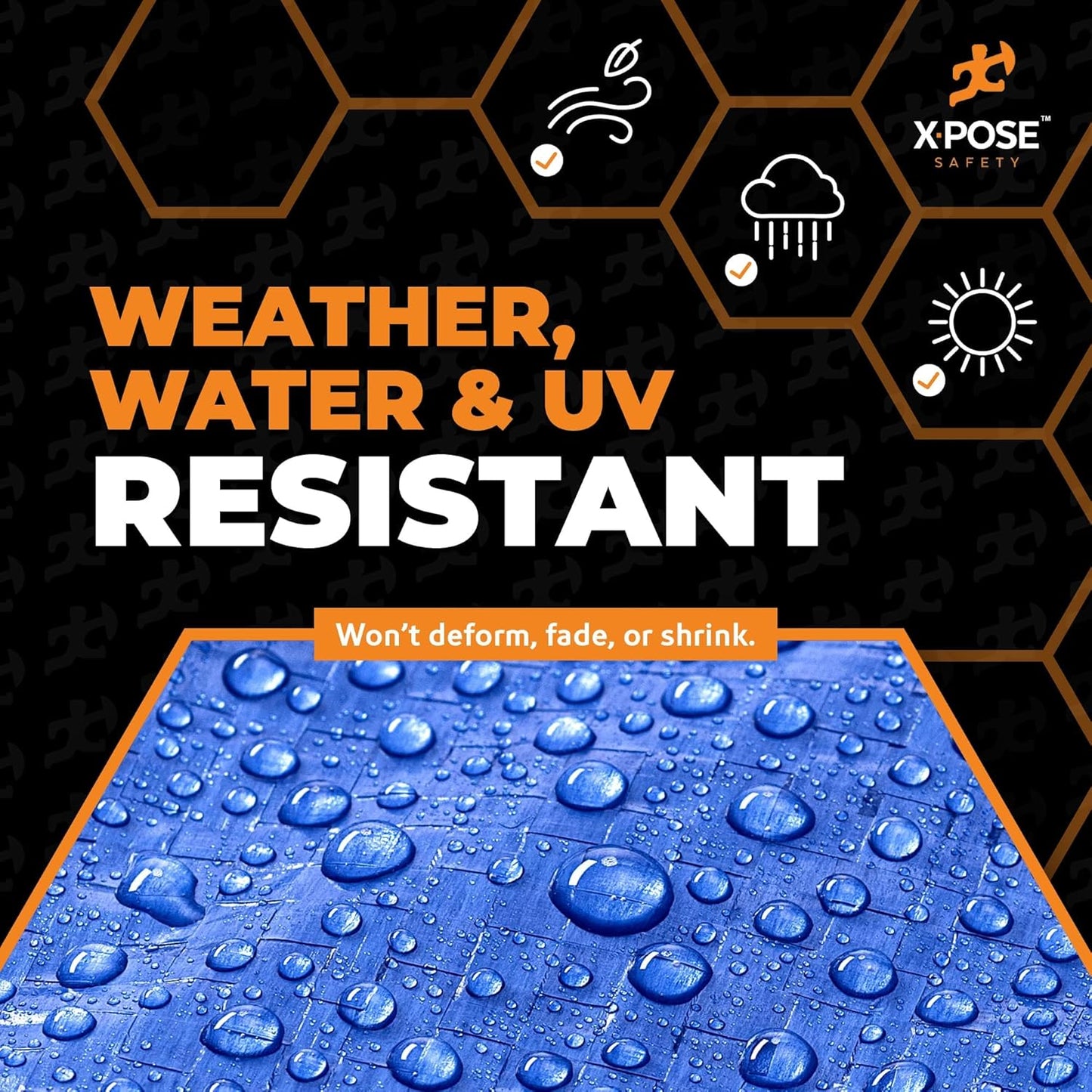 Better Blue Poly Tarp 24' x 36' - Multipurpose Protective Cover - Lightweight, Durable, Waterproof, Weather Proof - 5 Mil Thick Polyethylene - by Xpose Safety