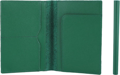 STAR VISTA Albatross Leather Travel Passport Holder, Minimalist Design, Calfskin Leather Case for Women and Men - Slim Passport Wallet, Bifold, RFID Blocking, Green