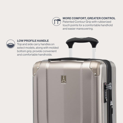 Travelpro Pathways 3 Hardside Expandable Luggage, 8 Spinner Wheels, Lightweight Hard Shell Suitcase, Checked Large 28 Inch, Champagne