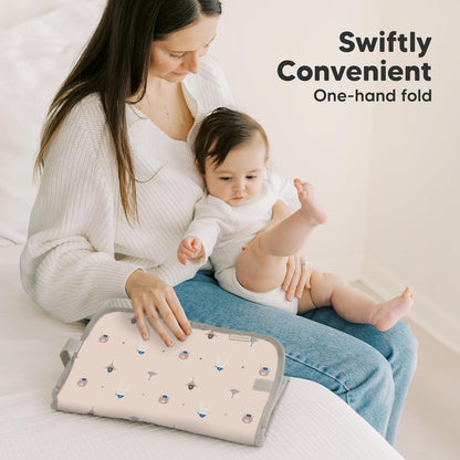 KeaBabies Portable Diaper Changing Pad, Easy Wipe Clean - Foldable Waterproof Baby Changing Mat for Diaper Bag, Compact, Lightweight, 25x13 Baby Changer Travel Essential, Machine Washable(Wild Patrol)