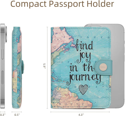 ZOPPEN Passport Holder Women, Passport Cover Travel Wallet Rfid Blocking Passport Wallet Cover Case Travel Essentials Document Organizer, Map