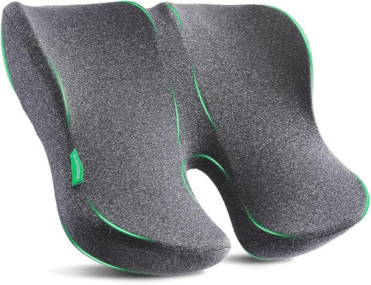 Seat Cushion, SC 150G Seat Cushions for Office Chairs, Car Seat, Wheelchair - Sciatica & Tailbone & Coccyx Pain Relief Pillow for Driver Sedentary People（Size:19.6 * 16.6 * 3.7 in-Grey）
