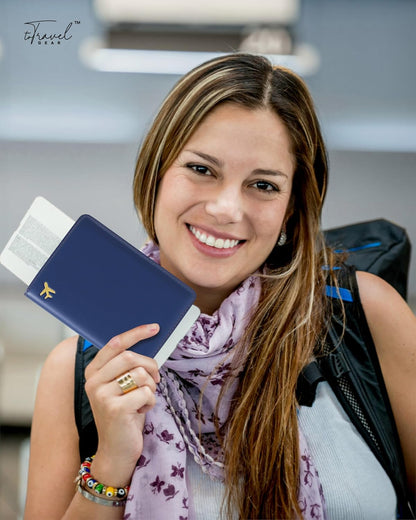 Passport Holder for Travel Essentials,RFID Blocking Passport Cover Case for Travel Accessories,Travel Wallet for Women Men (Navy Blue)